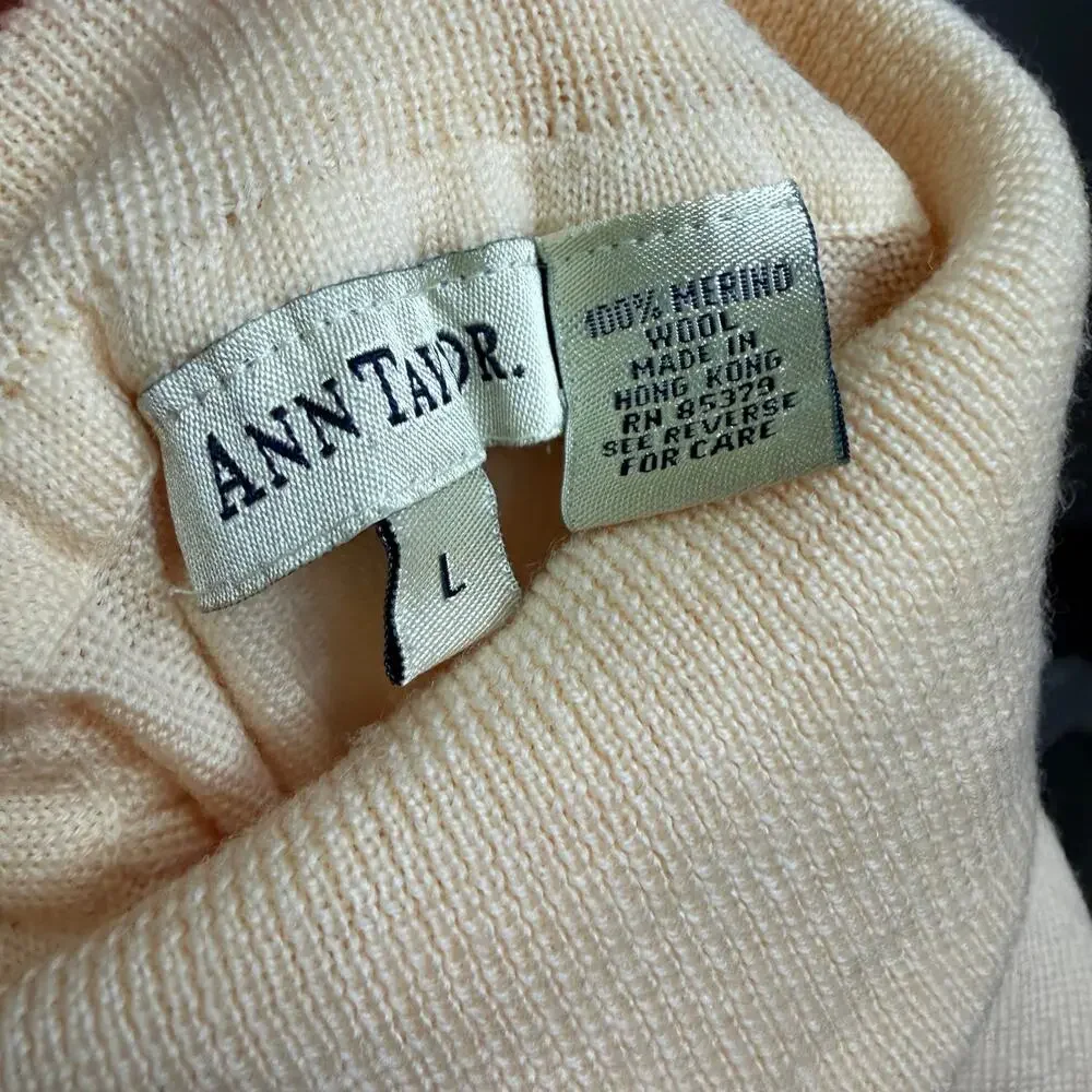 Ann Taylor Merino Wool Turtleneck Sweater Peach Knit Top| L_2